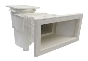 Skimmer with extended throat and wide opening with round lid photo