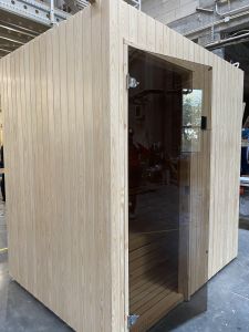 Sauna door LUX 192x72cm with magnet, bronze glass photo