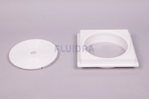 Round top with square face plate - White photo
