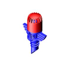 Microdifusor Maxi 360º x 18 jatos. Base azul cabeça vermelha photo